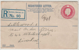 GB - Regno Unito - GREAT BRITAIN - 1932 - Cover - 4 1/2 Penny - Viaggiata Da Sutton Per Liverpool - Stamped Stationery, Airletters & Aerogrammes