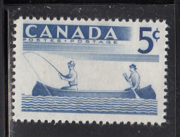 Canada MNH Scott #365 5c Fishing, Canoe - Recreational Sports - Unused Stamps