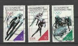 Deutschland DDR 1988 Wintersport Michel 3140 - 3142 Calgary Olympics O - Winter 1988: Calgary