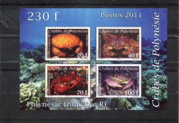 POLYNESIE : Crustacées :  Crabes (Zosimus Aeneus   Atergatopsis Germani,  Etc) - Faune Marine - Monde Marin - - Blocks & Sheetlets