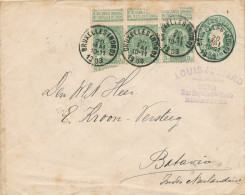 870/22 - DESTINATIONS - Enveloppe Ovale Vert + TP Armoiries BRUXELLES Nord 1903 Vers BATAVIA Indes Néerlandaises - Enveloppes