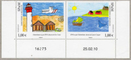SAINT-PIERRE Et M. : Art - Dessin D'enfants : Regards Croisés ("Ouistreham Vu Par SPM" Et " SPM Vu Par Ouistreham" - Unused Stamps