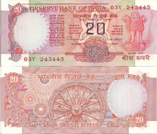 India P82i, 20 Rupees, Hindu Wheel Of Life, 1992-97 $8 Catalog Value! - Inde