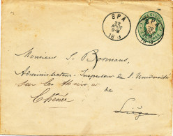 871/22 - Enveloppe Ovale Vert SPA 1893 Vers LIEGE , Puis CHENEE - Sobres