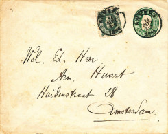 872/22 - Enveloppe Ovale Vert + TP 30 ANVERS 1884 Vers AMSTERDAM NL - TARIF PREFERENTIEL - Buste