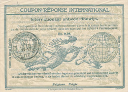 879/22 - Coupon-Réponse No 1 ST JOSSE TEN NOODE 20 Octo 1907 - Date RARE !!! -Catalogue SBEP = Paru Le 26.12.1907 - Coupons-réponse Internationaux