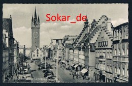 AK Straubing 1956, Ludwigsplatz, Autos, Niederbayern, Bayern - Straubing