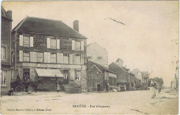 BRIOUZE Rue D´Argentan Hôtel De Poste Terrier-Leprince 1911. Carte Envoyée Au Sabotier à St-Hilaire De Briouze Attelage - Briouze