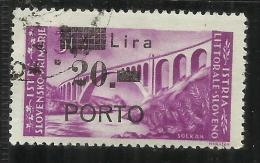 OCCUPAZIONE JUGOSLAVIA YUGOSLAVIA OCCUPATION: ISTRIA E LITORALE SLOVENO 1946 PORTO LIRE 20 SU 30 USATO USED - Occup. Iugoslava: Litorale Sloveno