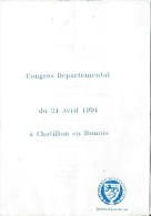 Menu/Association Flandre-Dunkerque/ Section D'Eure Et Loir/ Châtillon En Dunois/ 1991        MENU113 - Menus