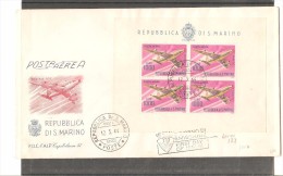 Carta De San Marino Aerea 1964 - Poste Aérienne