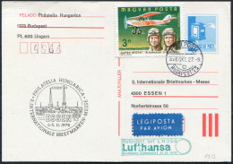 1978 Hungary Germany Budapest Essen Lufthansa Flight Postcard - Storia Postale