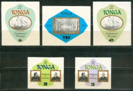 Tonga Establisment Of Christianety 5 Stamps With New Value - Tonga (1970-...)
