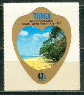 Tonga South Pacific Forum Stamp With New Value - Tonga (1970-...)