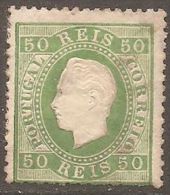 Portugal 1871 King Luis I 50R Green K.12 1/2 Mi.39xB MH AM.388 - Unused Stamps