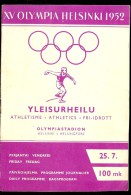 PROGRAMME JEUX OLYMPIA HELSINKI 1952 ATHLETISME 25 JUILLET 1 INCOMPLET - Altri & Non Classificati