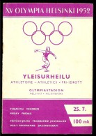 PROGRAMME JEUX OLYMPIA HELSINKI 1952 ATHLETISME 25 JUILLET  2 - Andere & Zonder Classificatie