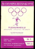 PROGRAMME JEUX OLYMPIA HELSINKI 1952 ATHLETISME 25 JUILLET  2 - Other & Unclassified