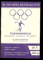 PROGRAMME JEUX OLYMPIA HELSINKI 1952 ATHLETISME 27 JUILLET - Sonstige & Ohne Zuordnung