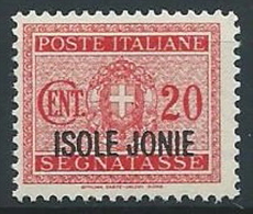 1941 ISOLE JONIE SEGNATASSE 20 CENT MNH ** - ED955 - Islas Jónicas