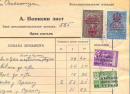 EX YU. Fiscal Revenue Tax Stamps On Document. 1946. - Cartas & Documentos