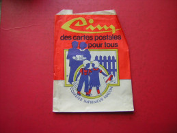 ANCIEN SAC PAPIER  CIM POUR L'EMBALLAGE DES CARTES POSTALES LORS DE LEURS ACHATS   CIM DES CARTES POSTALES POUR TOUS - Zonder Classificatie