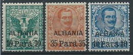 1902 LEVANTE ALBANIA 3 VALORI MNH ** - ED962-3 - Albanien