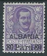 1907 LEVANTE ALBANIA FLOREALE 80 PA SU 50 CENT LUSSO MH * - ED963 - Albanië