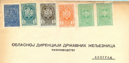 Kingdom YU. Fiscal Revenue Tax Stemps On Railway Kraljevo Dokument. 1941. - Brieven En Documenten