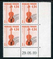 Bloc De 4 Timbres** De 1989  "1,79 - Instruments De Musique (1)"  Avec Date  29.05.89 - Vorausentwertungen