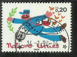 UNITED NATIONS GENEVE GINEVRA GENEVA SVIZZERA ONU UN UNO 1985 POSTMAN POSTINO 0.20 Fr USATO USED OBLITERE' - Used Stamps