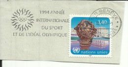 UNITED NATIONS GENEVE GINEVRA SVIZZERA ONU - UN - UNO 1987 ARMILLARY SPHERE PALAIS DES NATIONS USATO USED OBLITERE´ - Oblitérés