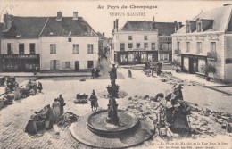 AU PAYS DU CHAMPAGNE- VERTUS ILLUSTRE  (51)  LA PLACE DU MARCHE ET LA RUE JEAN LE BON - Vertus