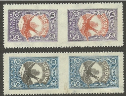 LITAUEN Lithuania 1926 Michel 244 - 245 **/* Paare, Mitte Ungezähnt/pairs, Imperforated In The Middle !! - Lithuania