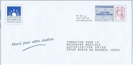 Entiers Postaux : Enveloppe Réponse Type Ciappa -Kavena Fondation Recherche Médicale 14P158 NF 316/12 ** - PAP: Antwort/Ciappa-Kavena