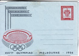 Australia Unused Aerogramme 1956 Melbourne Olympics - Aerogrammi