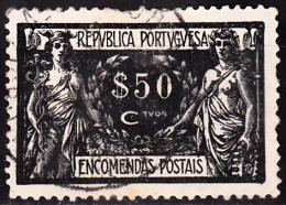 PORTUGAL (ENCOMENDAS POSTAIS) - 1920-1922,   Comércio E Indústria.  Pap. Acet.  $50   (o)   MUNDIFIL  Nº 7 - Oblitérés