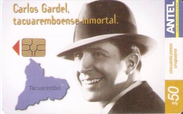 Nº 288 TARJETA DE URUGUAY DE CARLOS GARDEL - Uruguay