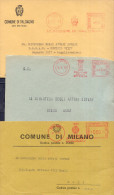 Italia Año 1970 Lote 5 Sobres Circulados  Matasellos Comune Di Pistoia,,Lanciano,Milano,Spezia,Valdagno - Varietà E Curiosità