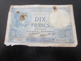 Billet De La Banque De France >1932  Minerve Bleu   >> 10F Dix Francs  >>>>    Vendu En L'état - 10 F 1916-1942 ''Minerve''