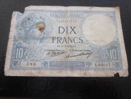 Billet De La Banque De France >1932  Minerve Bleu   >> 10F Dix Francs  >>>>    Vendu En L'état - 10 F 1916-1942 ''Minerve''
