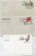 SWEDEN 1980 Childrens Games  Postal Stationery Set Of 3 Pieces Cancelled..   Michel F8, LF8, P104 - Interi Postali