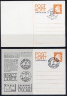 SWEDEN 1974 Swedish Post In Hamburg Set Of 2 Postal Stationery Cards,  Cancelled..   Michel P95, 95 I - Postwaardestukken