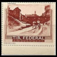 Vignette  "Tir Fédéral Fribourg - Partie Am Fluss"        1934 - Unused Stamps