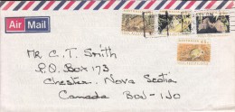 Australia Cover To Nova Scotia Franked With Scott #1241, 1242, 1245, 1246 - Threatened Species - Briefe U. Dokumente