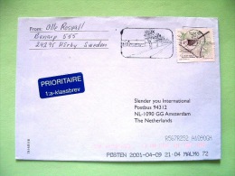 Sweden 2001 Cover Sent To Holland - Bird - Trees Cancel - Cartas & Documentos