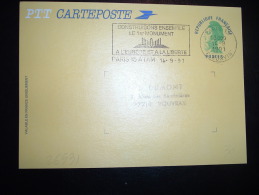 CP PTT CARTEPOSTE TYPE LIBERTE VERT OBL.MEC. 14-9-1991 PARIS 15 ATAM (75) - 1982-1990 Libertà Di Gandon