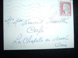 LETTRE MIGNONNETTE TP MARIANNE DE DECARIS 0,25F OBL.MEC. 11-?-1964 NOGENT SUR OISE (60 OISE) - 1960 Marianne (Decaris)