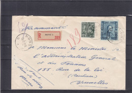 U.P.U. - Timbres Sur Timbres - Belgique - Lettre Recommandée De 1949 -  Oblitération Mons - Covers & Documents