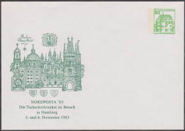 Allemagne 1983. Privatganzsache, Entier Postal Timbré Sur Commande. Nordposta Hamburg. La Tchécoslovaquie - Privatumschläge - Ungebraucht